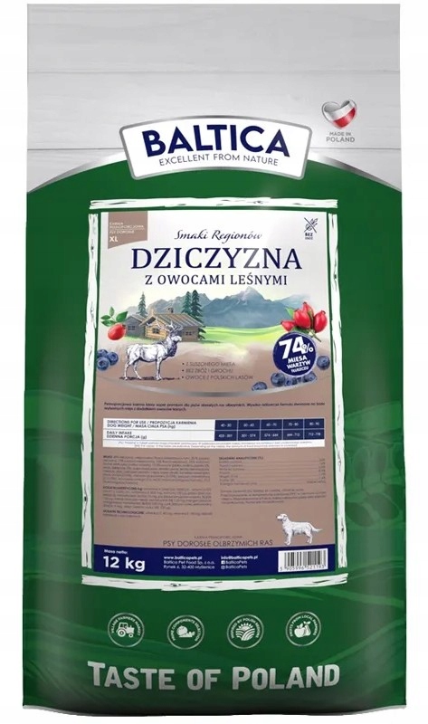 Baltica Dziczyzna z owocami leśnymi XL 12kg