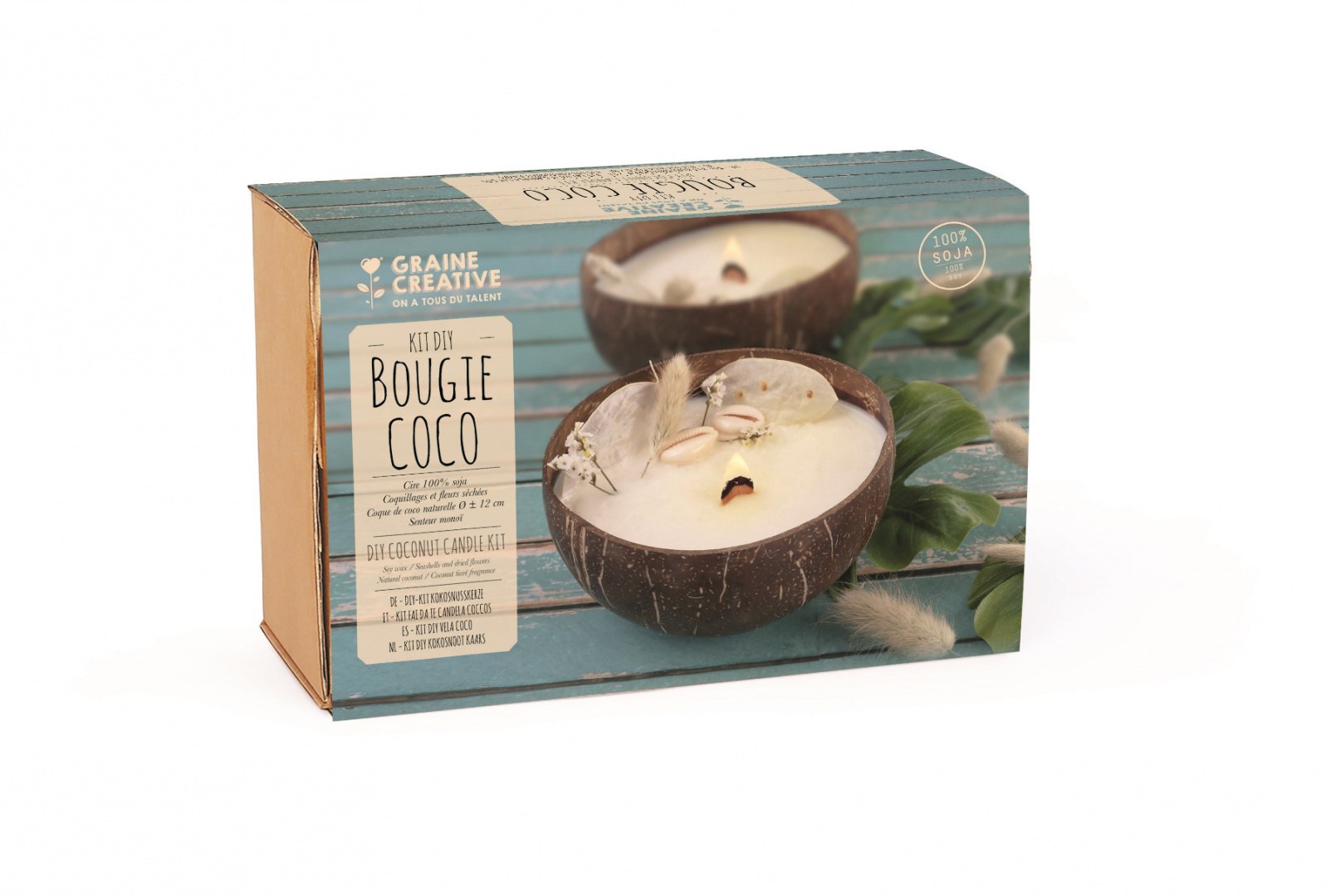 Diy sada sójová svíčka Kokos Graine Creative Francie