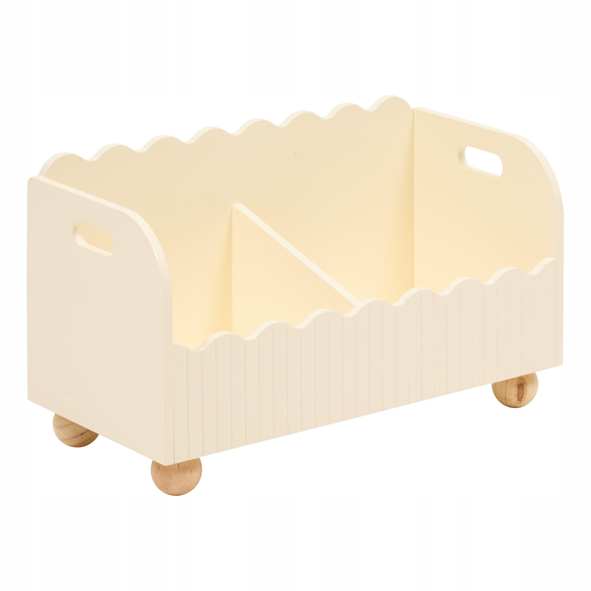 Skrzynia Z 2 Przegrodami 60X36X30 CM Mdf Beżowa