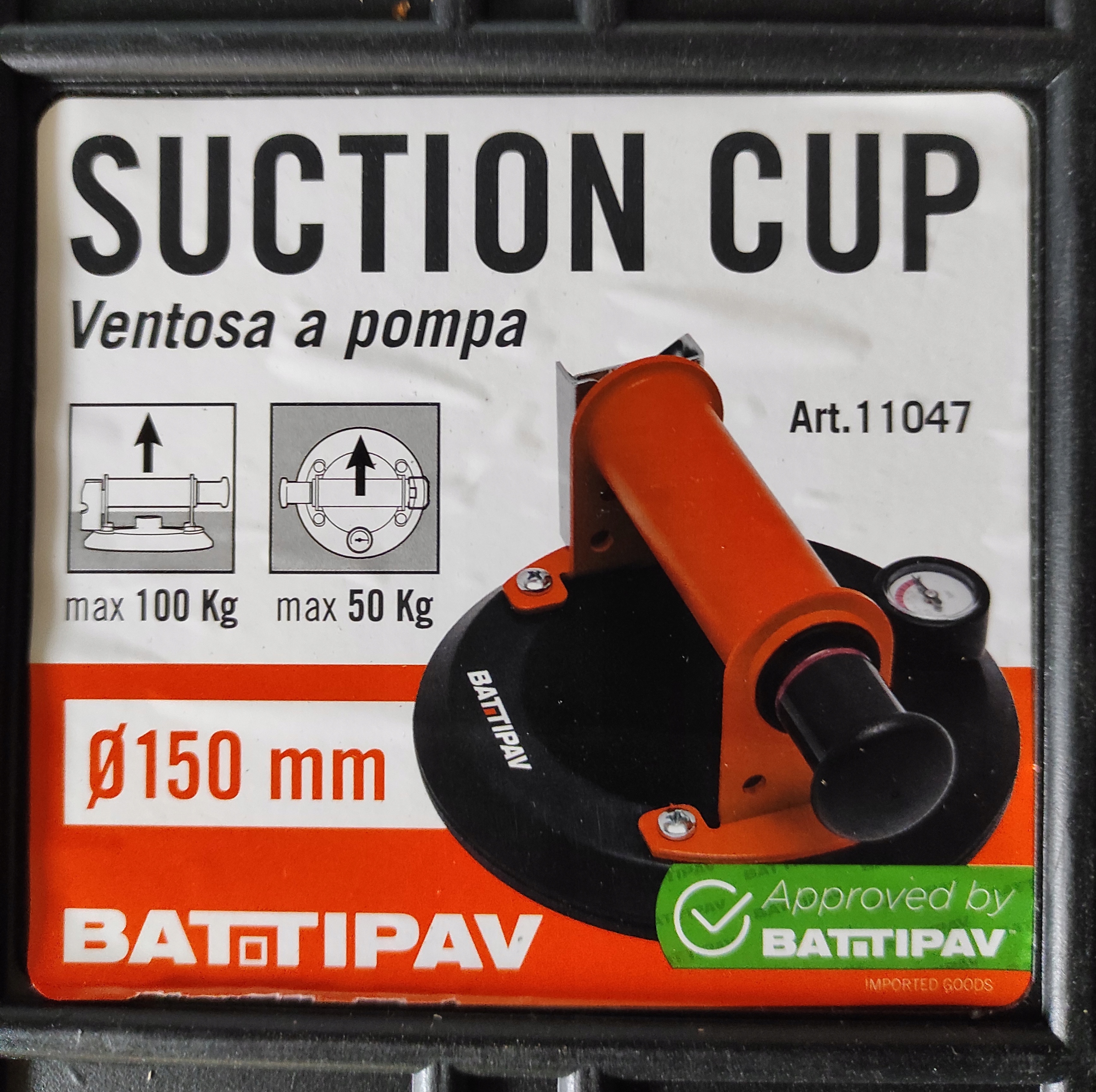 BATTIPAV PRZYSSAWKA PRÓŻNIOWA Z MANOMETREM SC150S Rodzaj przyssawka