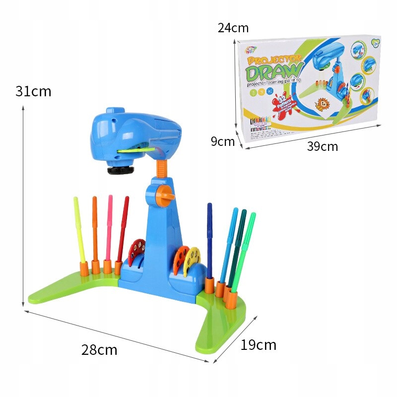 PROJEKTOR RZUTNIK DO NAUKI RYSOWANIA NIEBIESKI 32 Bohater brak