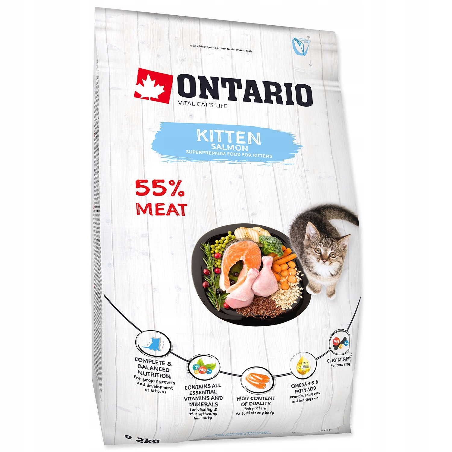 Levně Krmivo Ontario Kitten Salmon 2kg