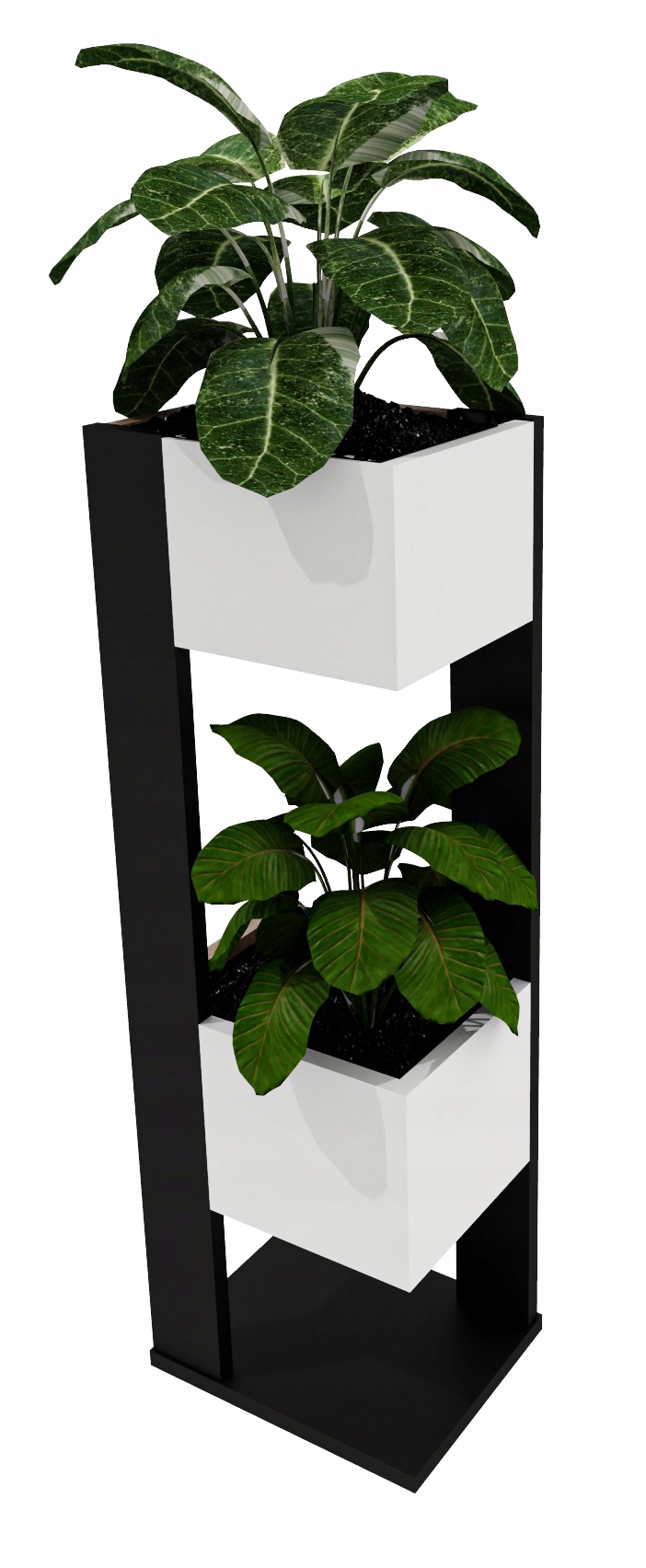 Držák Na Květináč Dřevěný loftový květináč Bílý 99,8x49x49