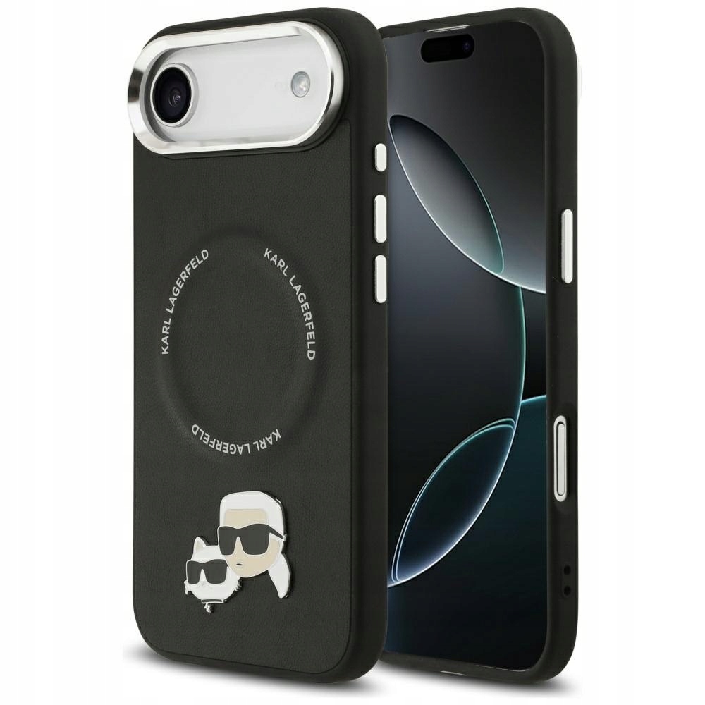 Pouzdro Karl Lagerfeld Karl & Choupette Pins MagSafe pro iPhone Air, černé