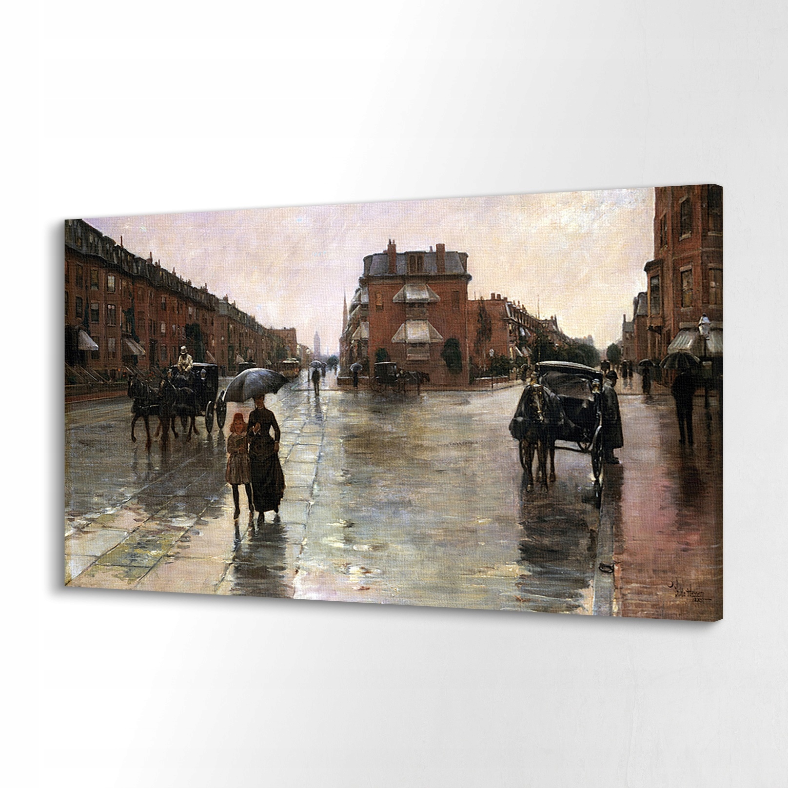 Obraz canvas 60x40 Deštivý den Boston Hassam
