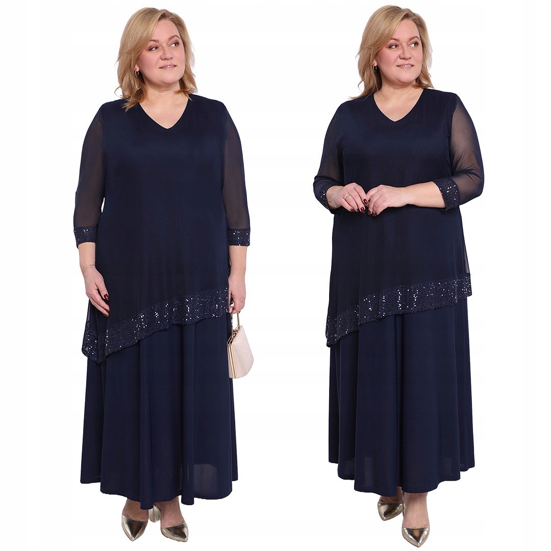 Tmavě modrá síťovaná šaty s flitry 54