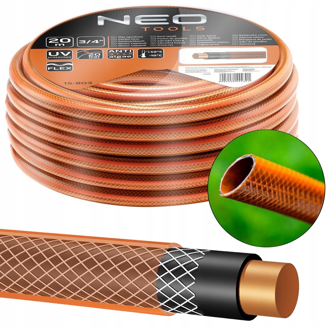 Zahradní 4VRSTVÝ Hadice 3/4 20 M Neo Economic 7BAR +50 st.C
