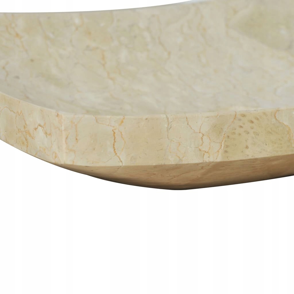 VidaXL Umywalka, 50 x 35 x 12 cm, marmurowa, kremowa Kolor kremowy