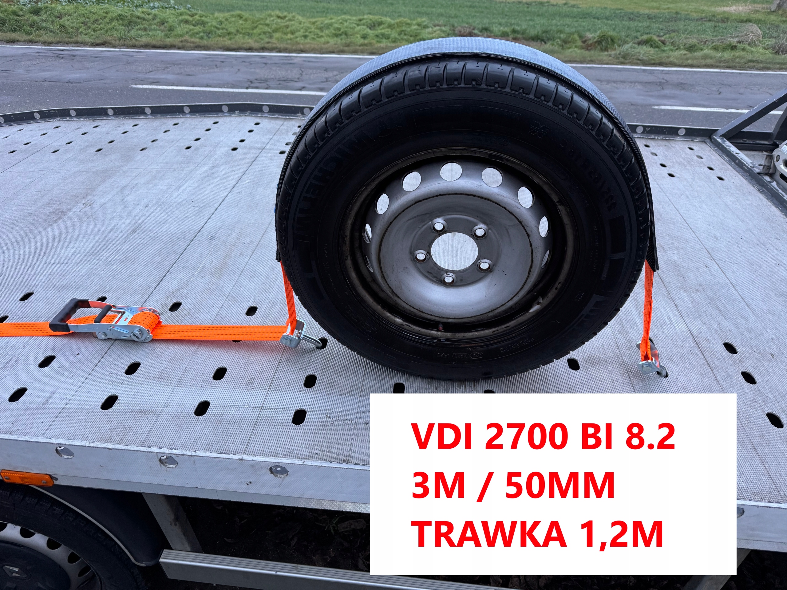 Pás s gumovým napínákem 3 m Tráva 1,2 m Norma VDI 2700 8.2 Eta 0,5