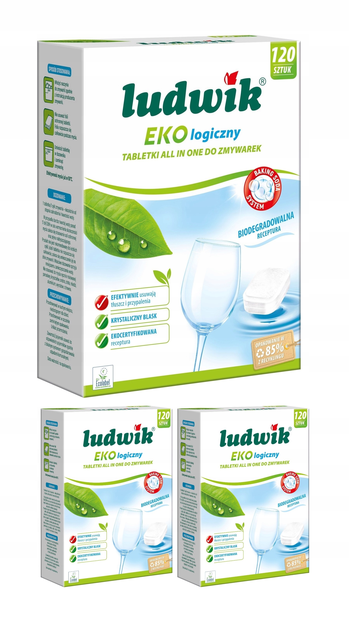 3 x Ludwik Tabletki Do Zmywarki Eko 120 Szt All In One Ekologiczne