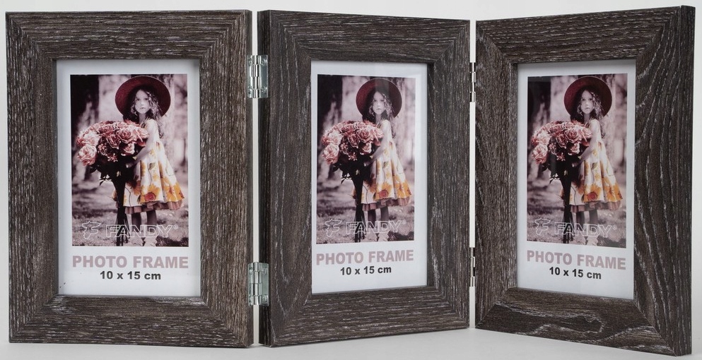 

Ramka drewniana na 3 zdjęcia 10x15 ciemny brąz