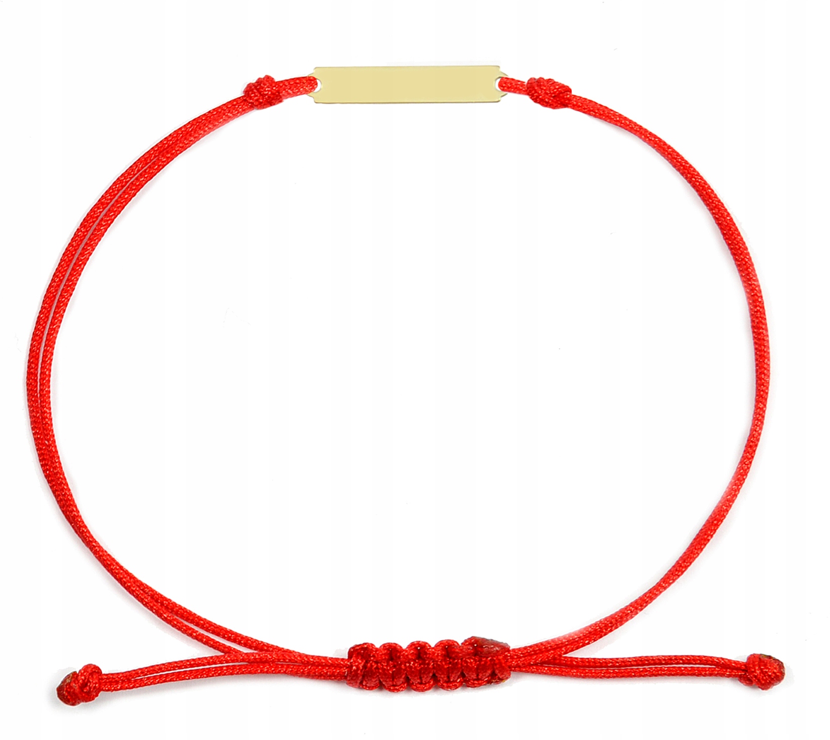 Zlatý náramek na provázku s hladkým plechem 585