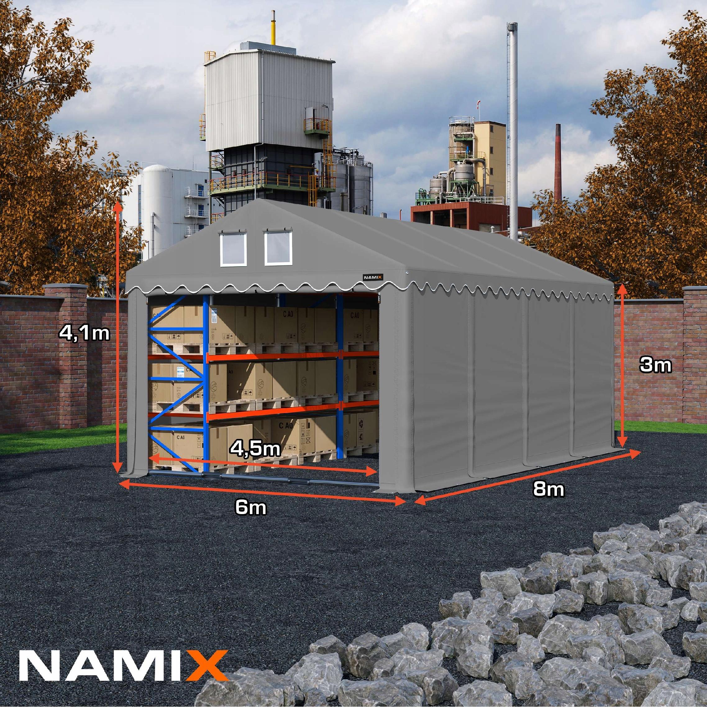 Namiot PRESTIGE 6x8 [4m] magazynowy MOCNY Producent NAMIX