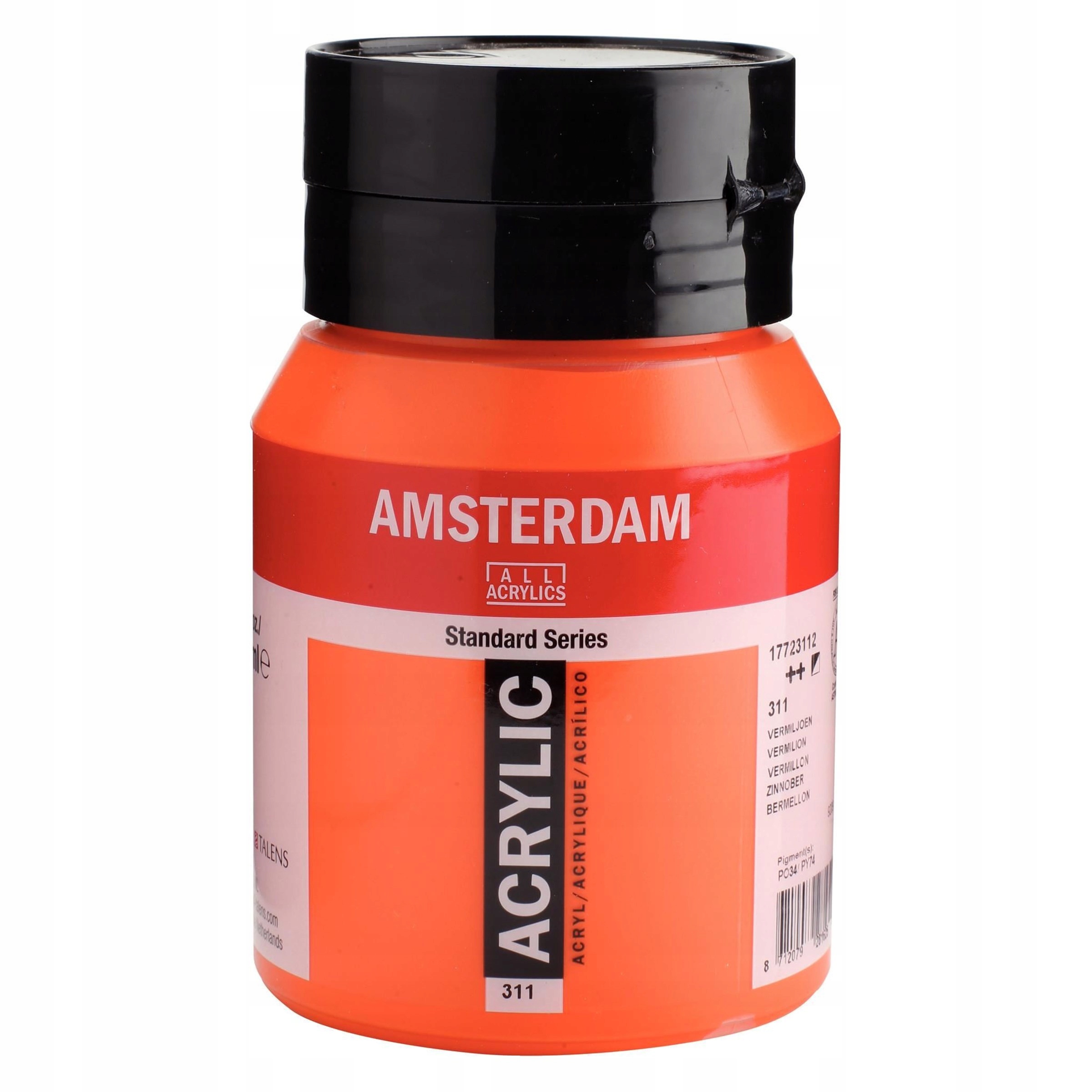 Barva akrylová Amsterdam Vermilion, 500 ml