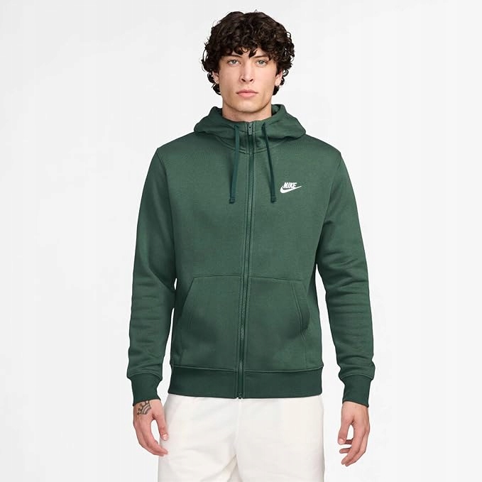 Rozepínací mikina s kapucí Nike Club Fleece zelená BV2645-323 vel. S