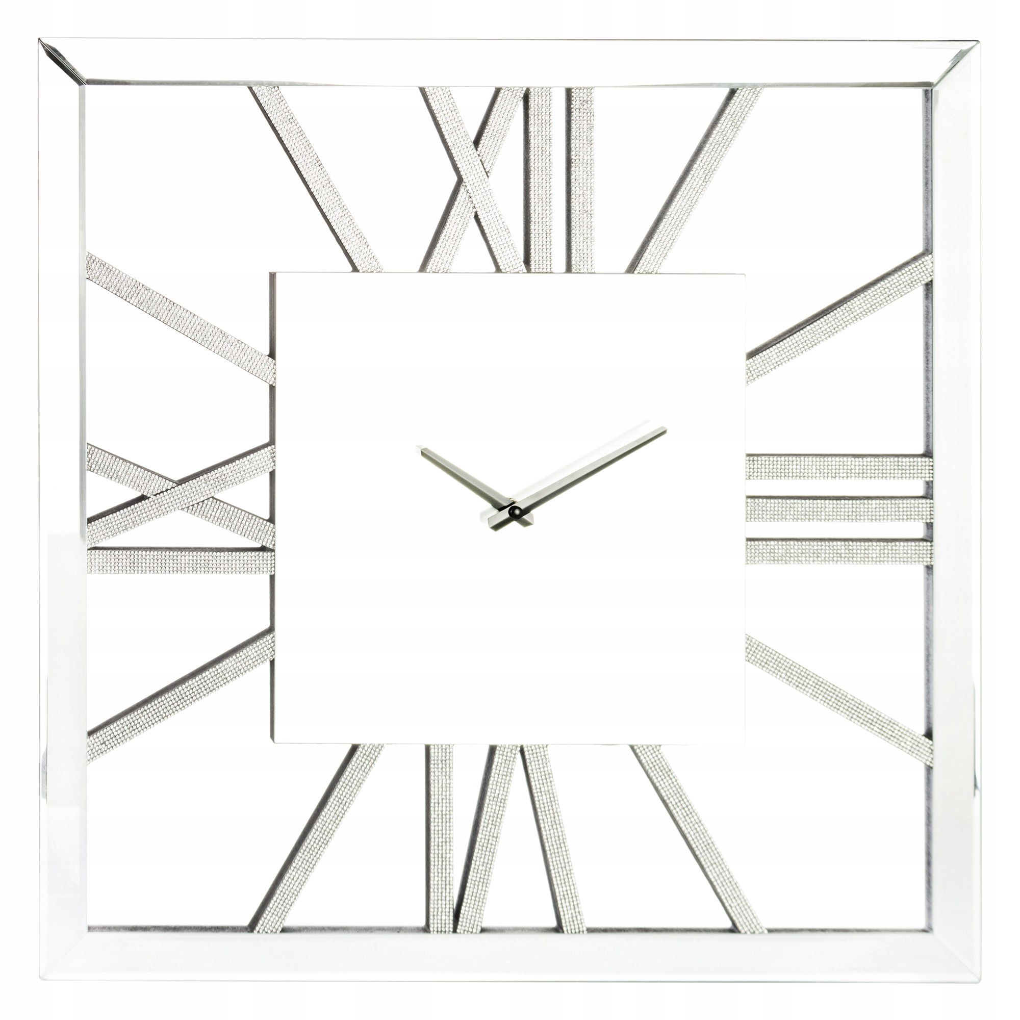 

Zegar ścienny lustrzany srebrny kryształki glamour