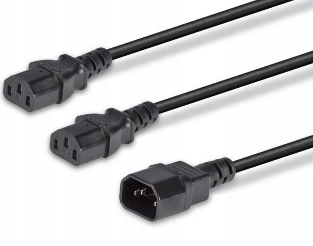 Rozdzielacz UPS IEC C14-2xIEC C13 1m Lindy 30363 Długość kabla 1 m