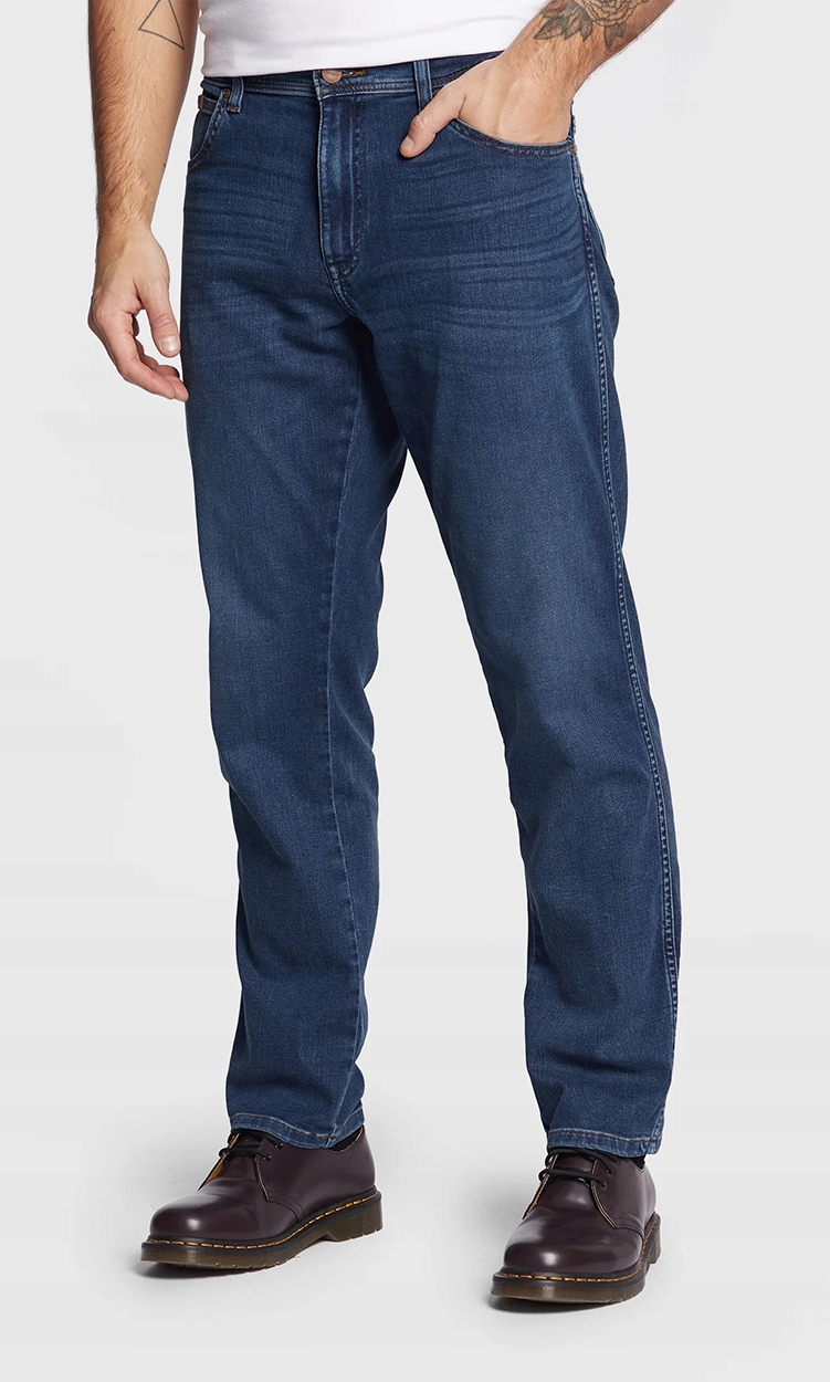 Wrangler TEXAS SLIM Silkyway EPIC SOFT ELASTYCZNE SPODNIE JEANSOWE W46 L30 Kod producenta W12SCV39X