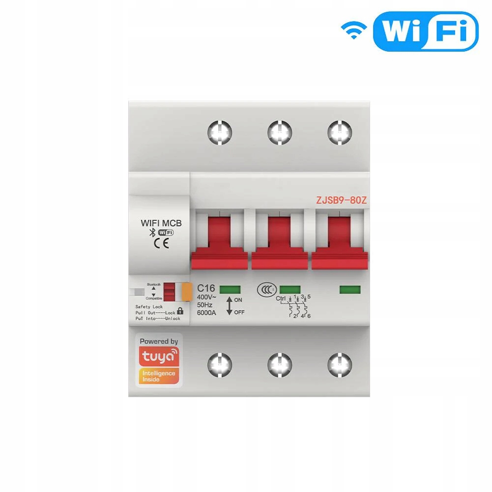 Inteligentný nadprúdový vypínač 3P 25A Wi-Fi Moes Tuya WCB-SC-3P25M