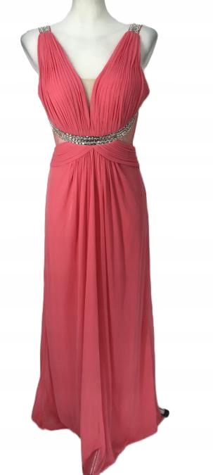 Mascara Šaty Maxi Růžové Zirkony Rzlm M