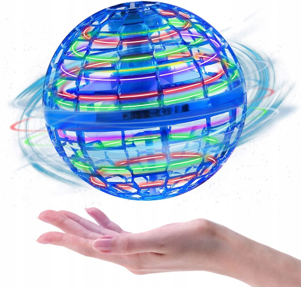 LATAJĄCA ŚWIECĄCA PIŁKA UFO KULA LED ZABAWKA