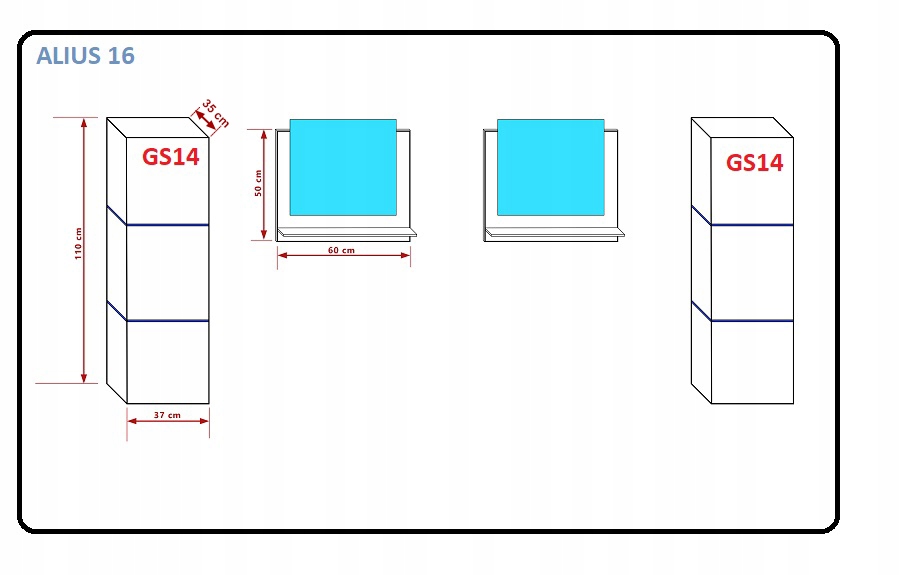 Meble łazienkowe lustro do łazienki łazienkowe A16 Marka Prime łazienka