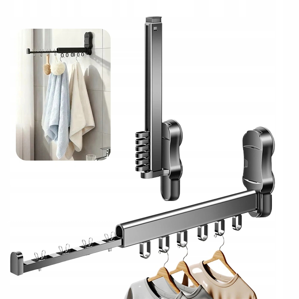 Levně Rozkládací Teleskopický Věšák Na Oblečení 25 CM Bez Vrtání, Nosnost 8-10 Kg