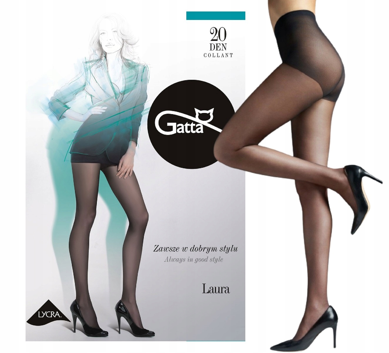 

Rajstopy Gatta Laura 20 den Lycra 3-M nero