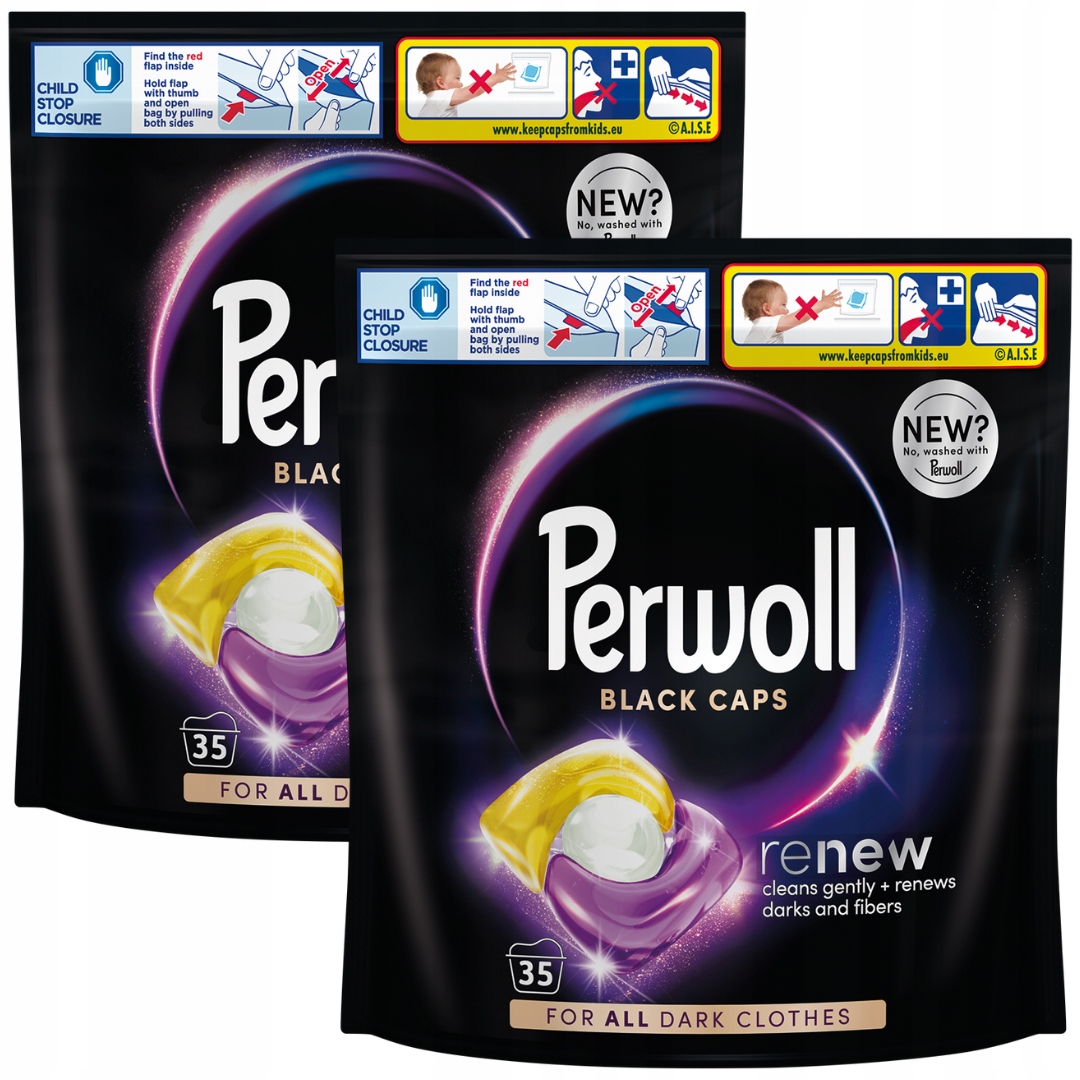 Levně Perwoll Caps Black Kapsle na praní černé 2x35 ks