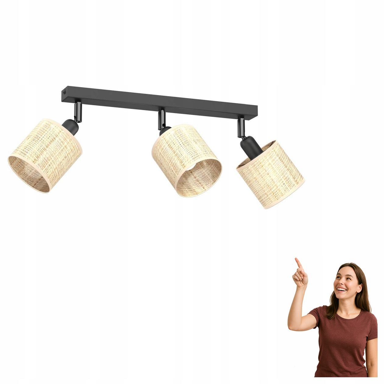 Trojitá reflektorová lampa Rattan Spot 5296 Luminex