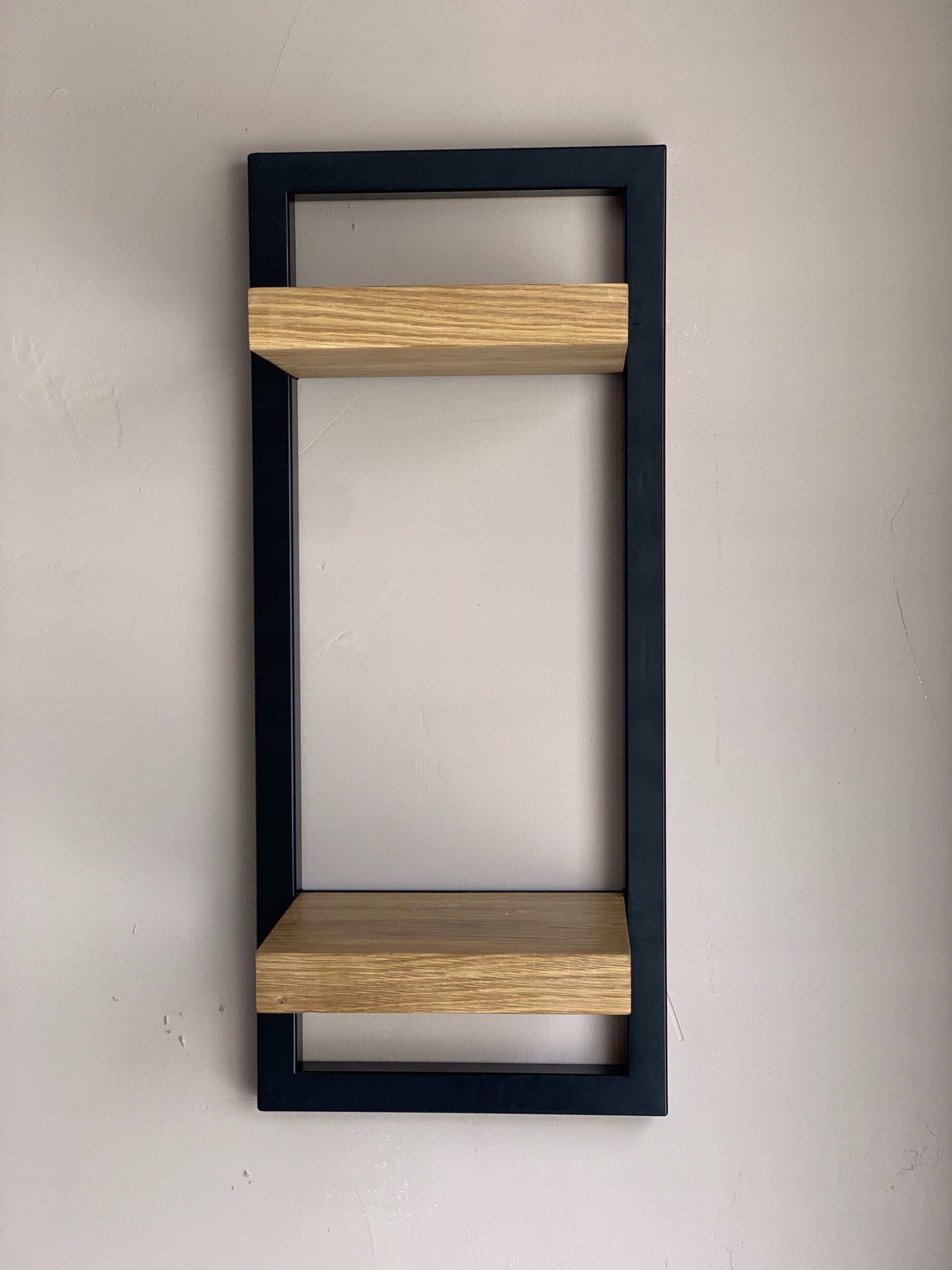 PÓŁKA ŚCIENNA WISZĄCA METALOWA LOFT NA ŚCIANĘ DĄB Wysokość mebla 70 cm