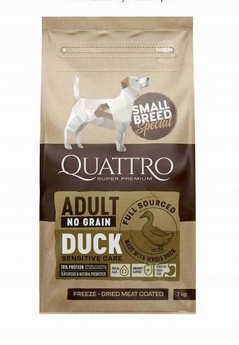 Quattro Grain Free Adult Small Duck Kaczka 7kg