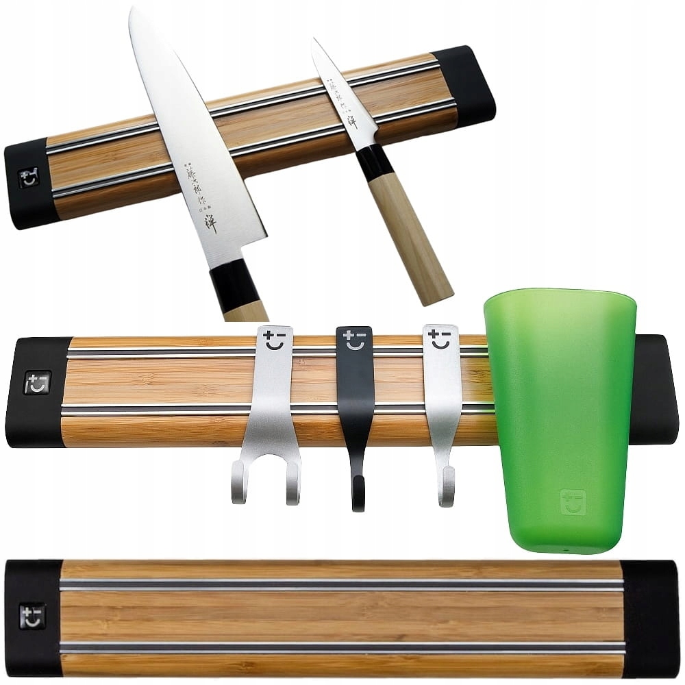 Bisbell Bambusová magnetická lišta na nože 36 cm 360 mm BMKR20-36-BA