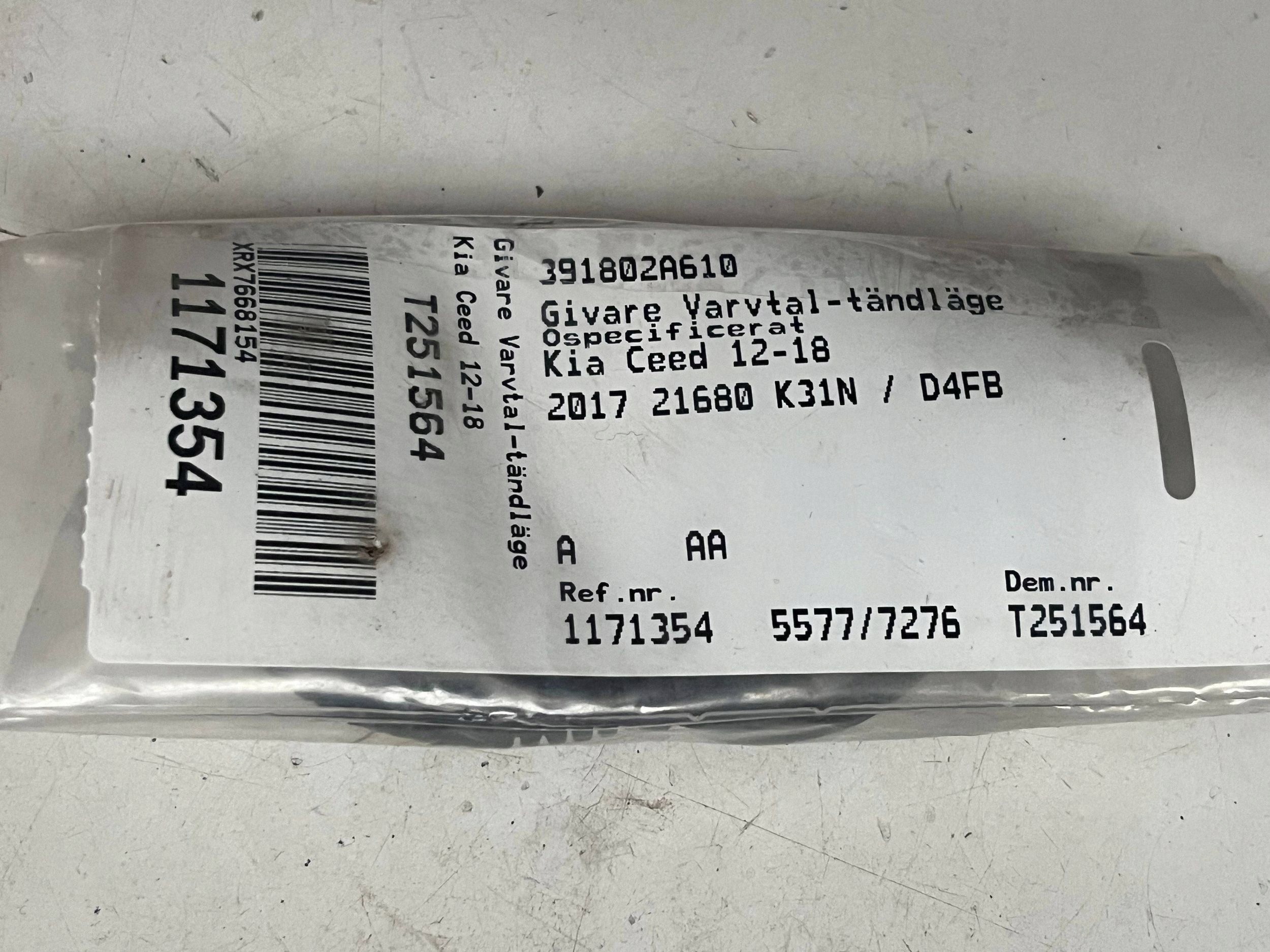 shaft position sensor HYUNDAI TUCSON TL 391802A610 @A