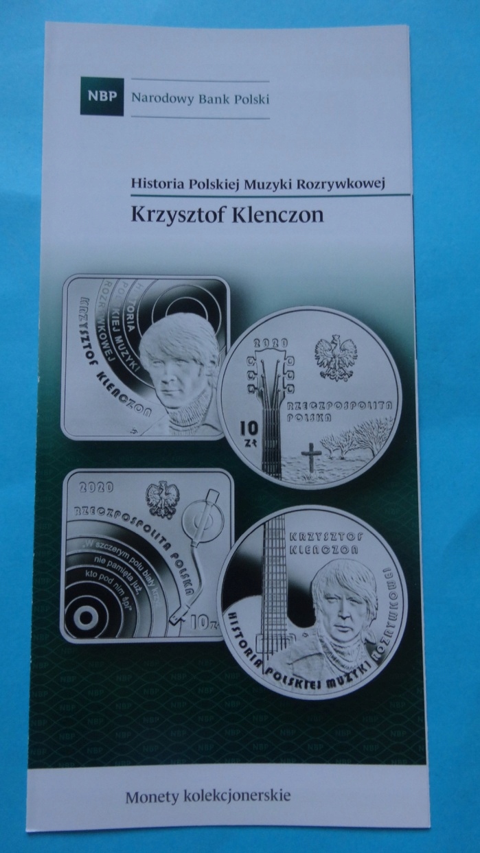 Folder 10 zł 2020 KRZYSZTOF KLENCZON,stan I