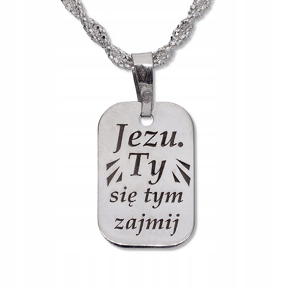 Medalik srebrny Ag925 z Jezusem i napisem Kod producenta BS0740