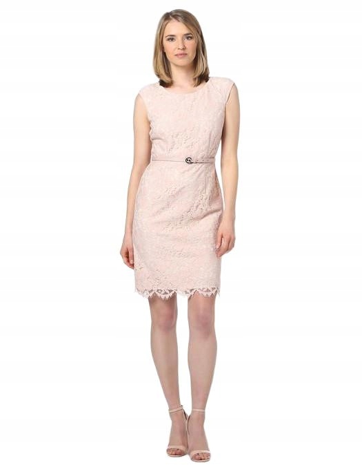 Comma Šaty Krajka Růžová XL