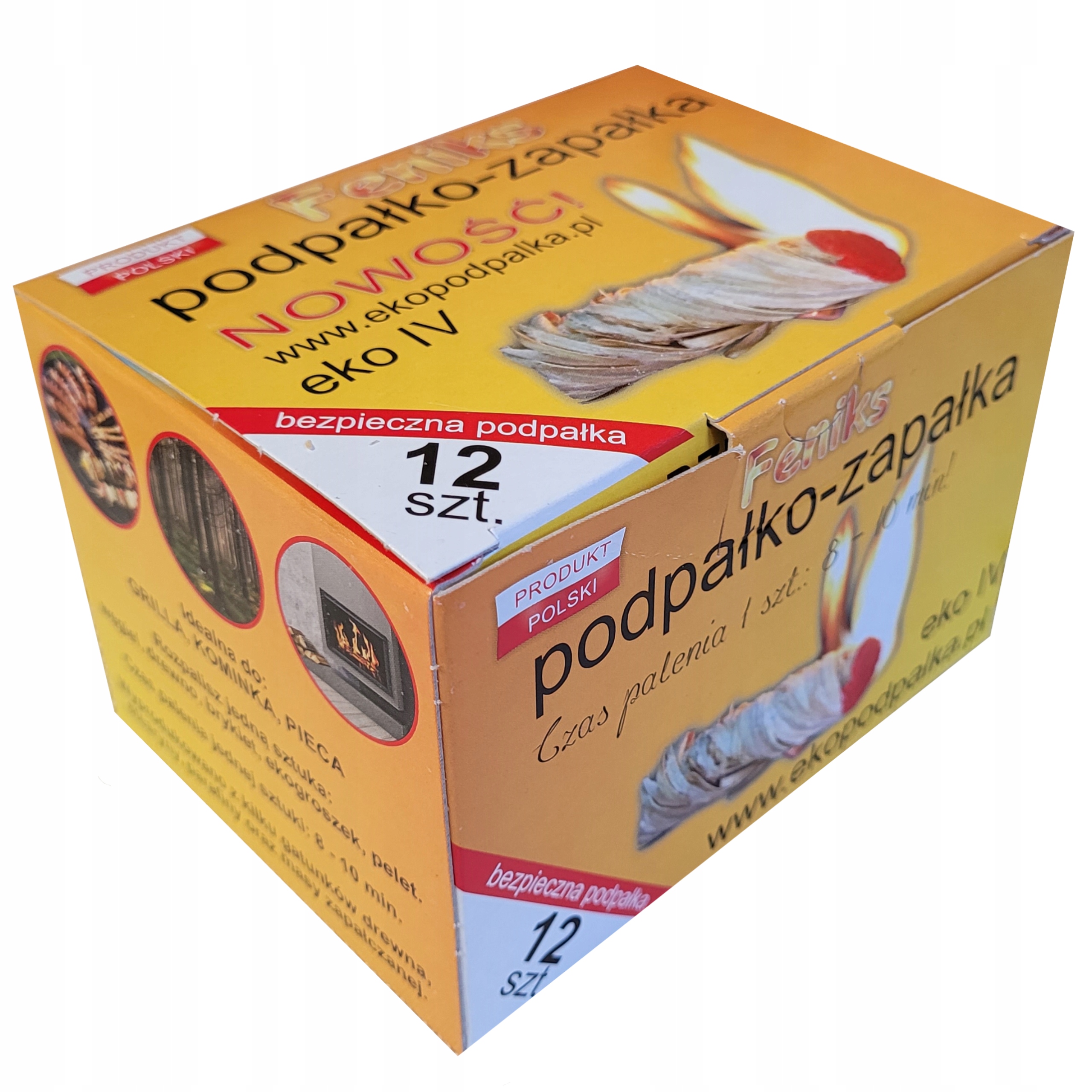 PODPAŁKA ROZPAŁKA DO KOMINKA PIECA GRILLA EKO PODPAŁKO ZAPAŁKA 12szt 0,2kg Marka Feniks