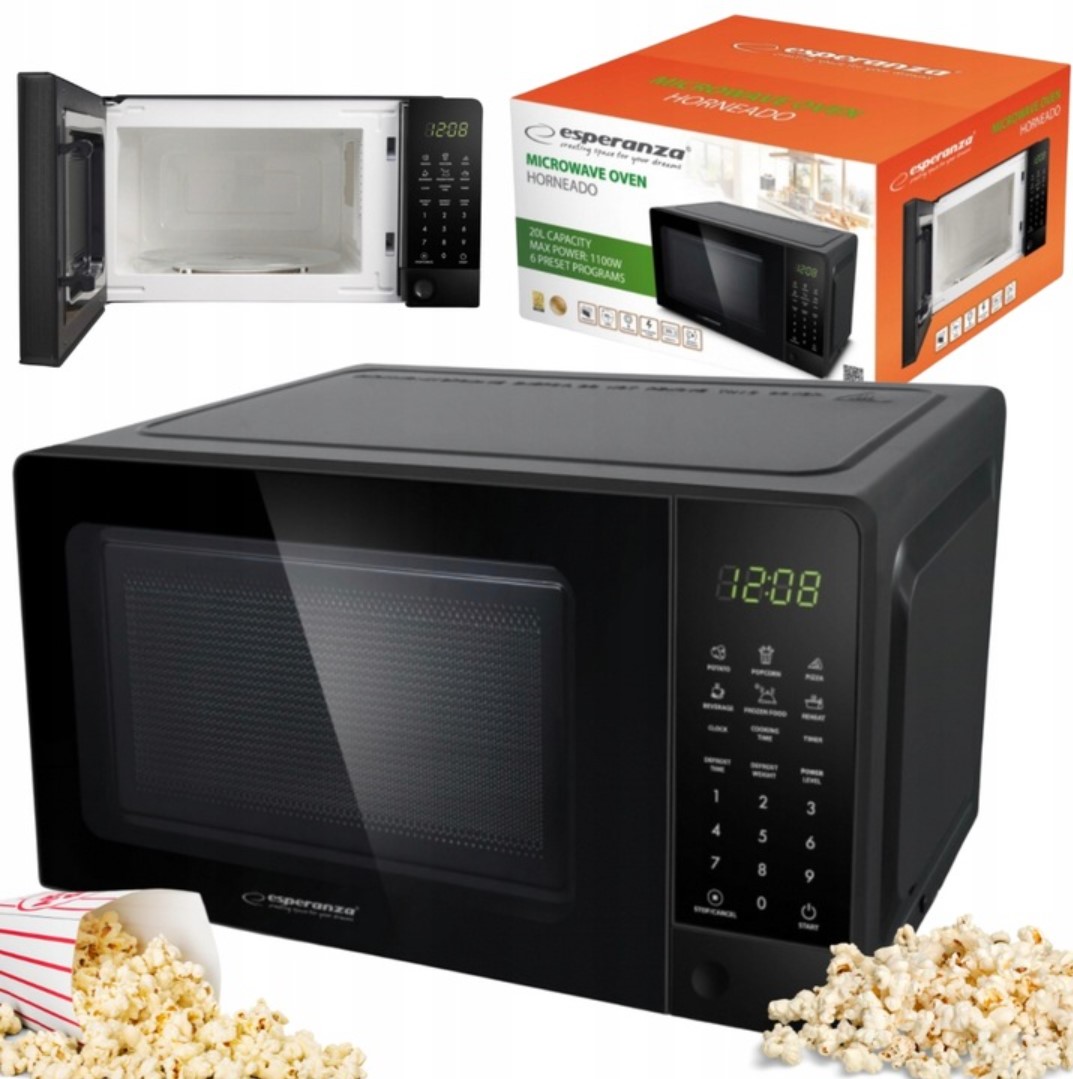Kuchenka Mikrofalowa Mikrofala Mikrofalówka Wolnostojąca Mocna Mała Pojemna
