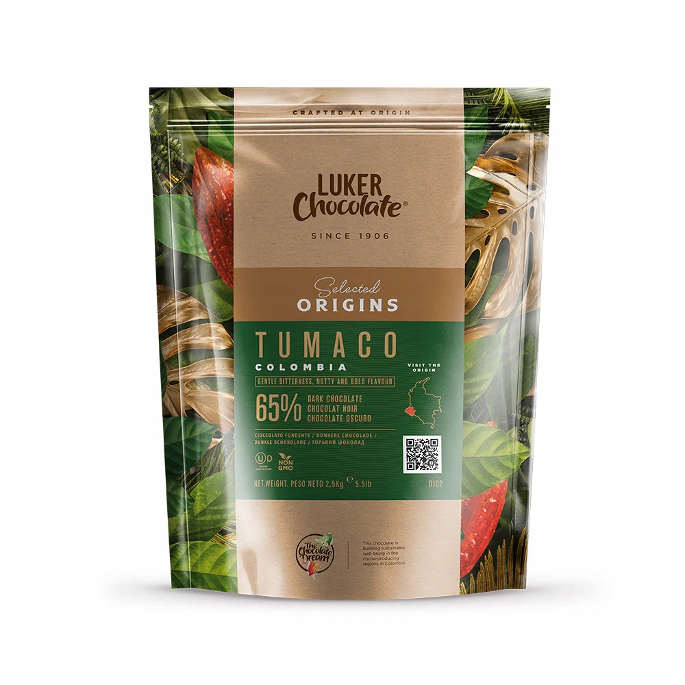 Kakao czekolada gorzka 65% Tumaco 2,5 kg Fino de Aroma, Kolumbia