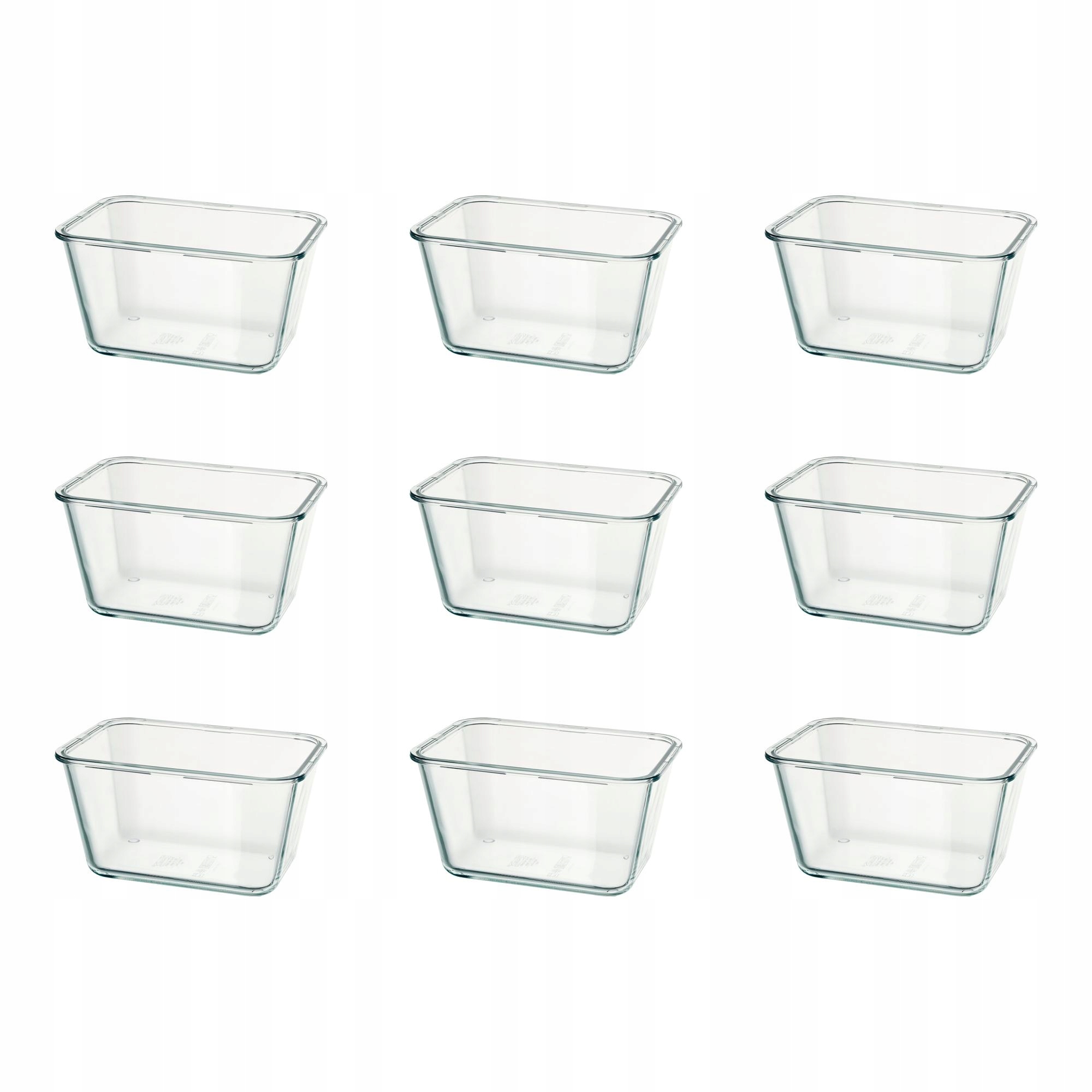 9 ks Nádoba na potraviny Ikea 365+ sklo 1.8 l obdélníková