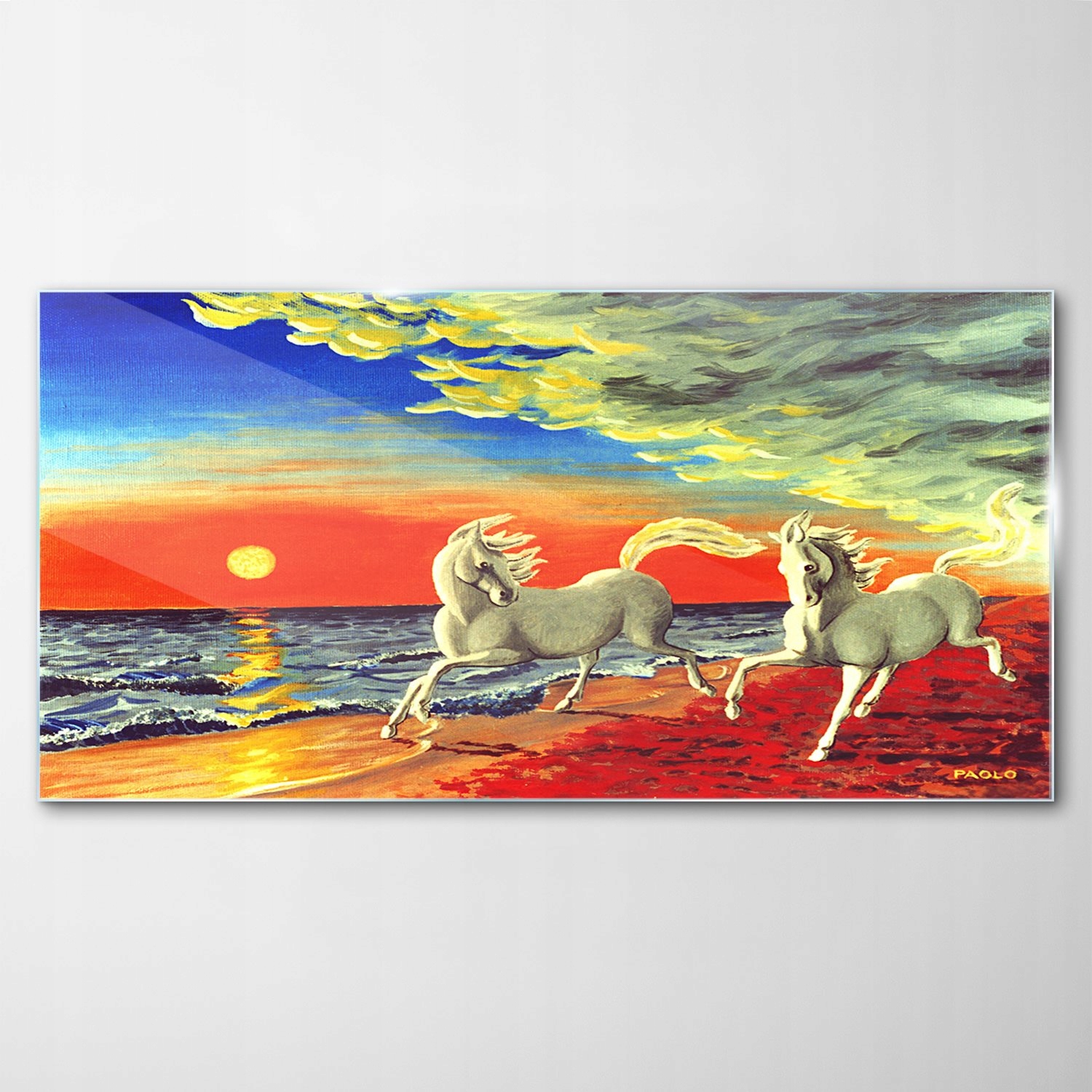 

Obraz na Szkle Dekor Konie Zwierzęta Plaża 120x60