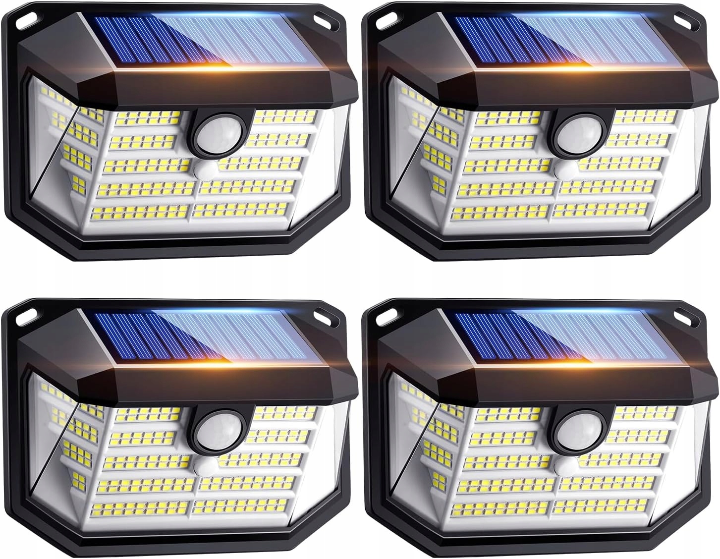 Solarne Lampy Zewnętrzne Z Czujnikiem Ruchu Zestaw 4 Szt