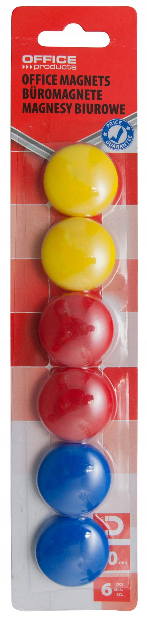 OFFICE MAGNESY DO TABLIC 30MM X 6 SZT MIX KOLOR