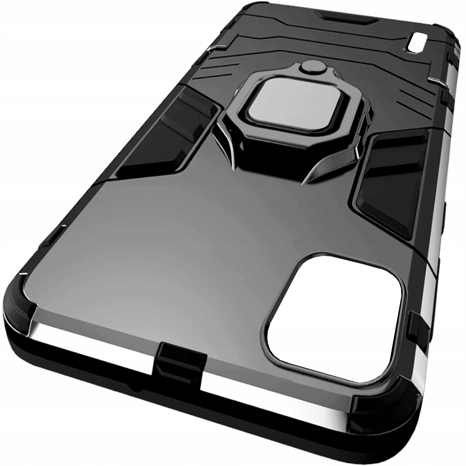 Etui PANCERNE RING DO REALME C11 2021 C20 + SZKŁO Kolor czarny