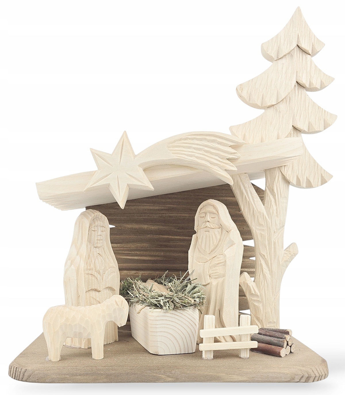 Vianočná drevená kôlňa Ručne vyrezávaná na Vianoce *26x22 cm.