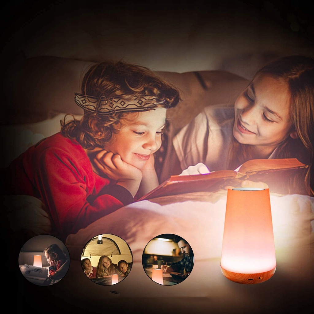 LAMPKA NOCNA BEZPRZEWODOWA LAMPA STOŁOWA 13 KOLORÓW Z PILOTEM Kod producenta HG5871527