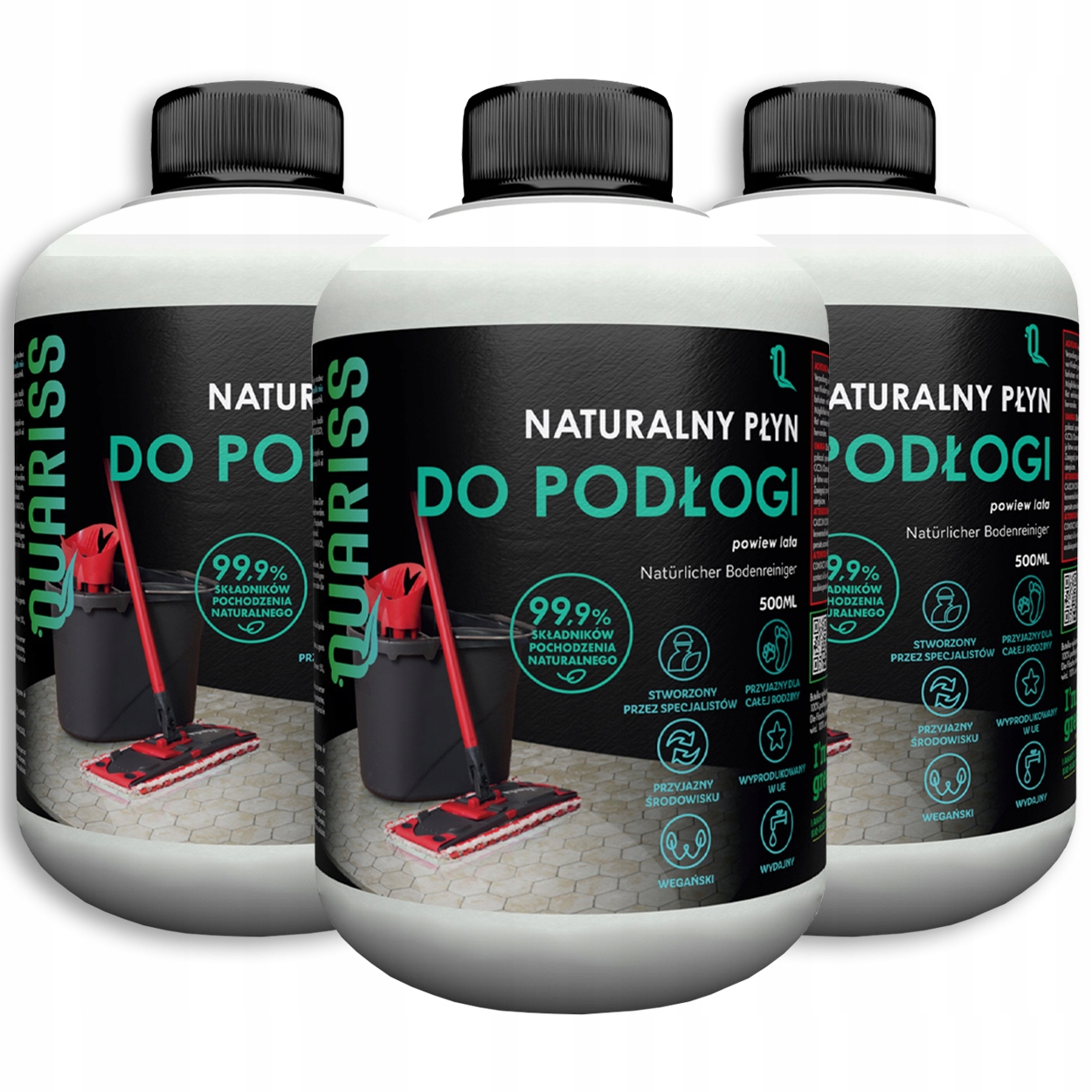 Přírodní čisticí prostředek na podlahy Antibakteriální Ekologický set 3x500 ml