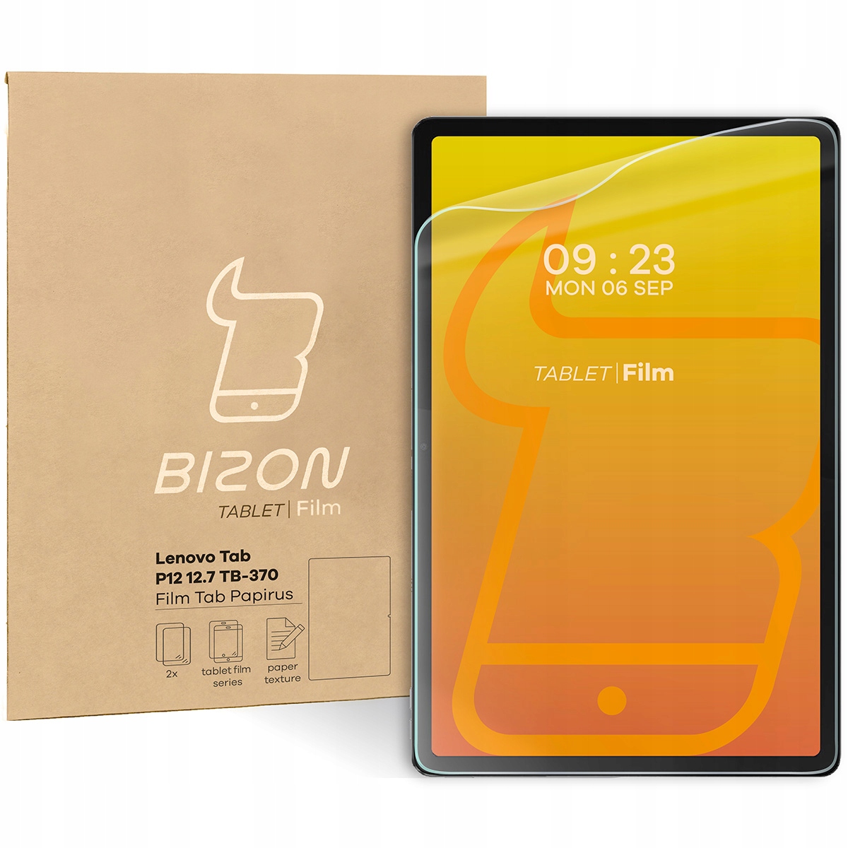 Fólie napodobující papír na tablet Bizon pro Lenovo Tab P12 12.7 Tb 370 2 ks