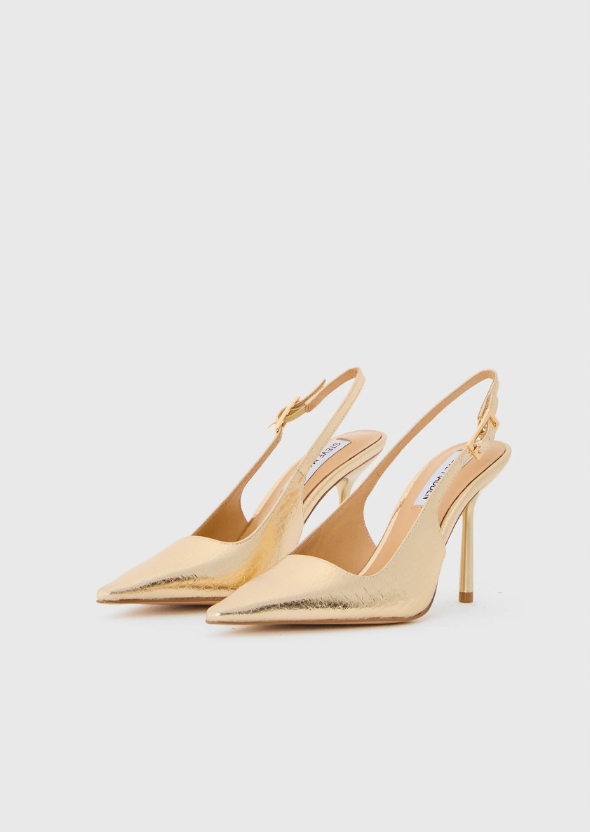 Steve Madden Zlaté Lodičky Na Podpatku Z Přírodní Kůže 40 T7D